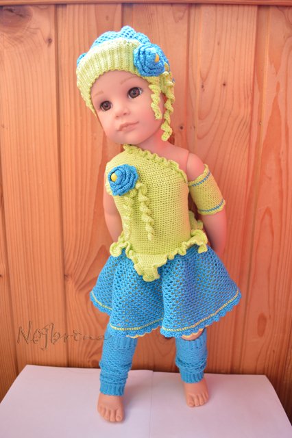 Цветочное настроение. Кукла Gotz Ханна с собачкой (фото 7)