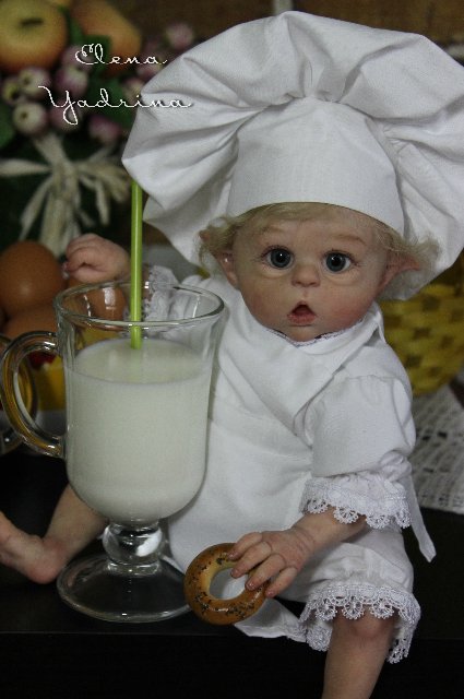 Поваренок по мотивам работы "Прототип мини Офелии". Куклы реборн Елены Ядриной (фото 4)