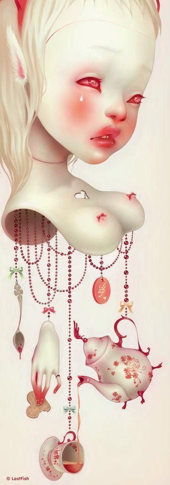 Сюрреалистические иллюстрации французской художницы Элоди LostFish или еще раз об Алисе