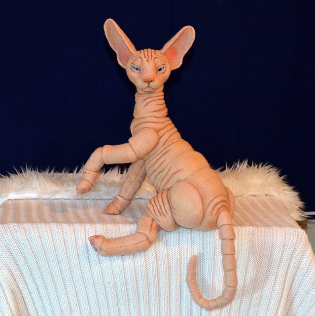 Монстрокот. Игрушка валянием из шерсти своими руками (фото 4)