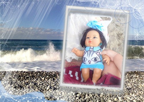 Танюшка на пляже. Кукла из Испании фирмы Rauber