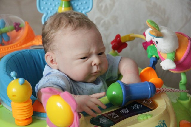 Ноэльчик... очень серьезный малыш... Куколка реборн Вишни Виктории (фото 5)