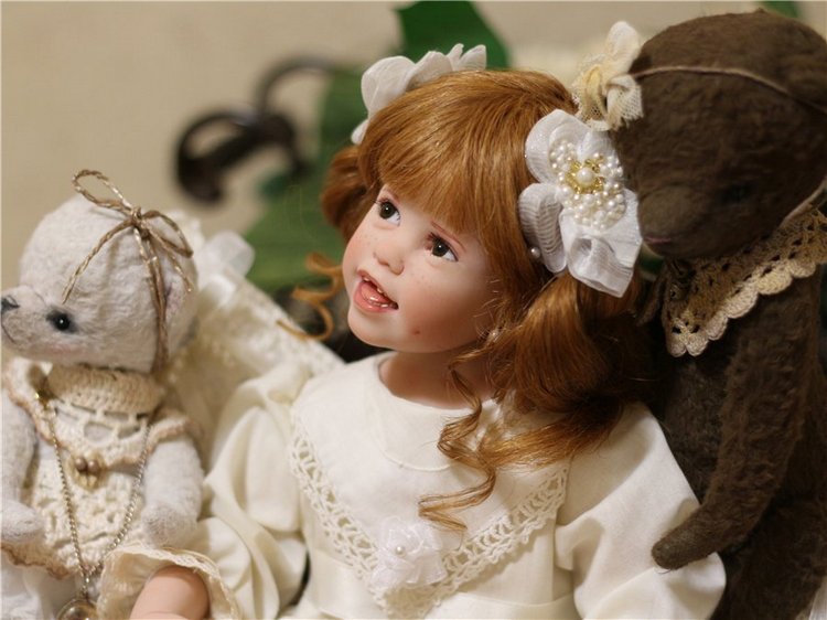 Тебя солнце улыбкой своей обласкало и наполнило жизнью и светом своим … авторская кукла Джули Фишер, Julie Fischer