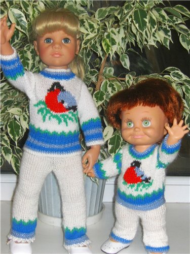 Снегири прилетели. Теплая одежда для фэйсинок и кукол Готц