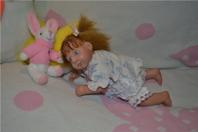 Любопытная ООАК малышка для Виктории. Авторская кукла Медведевой Ольги (фото 4)