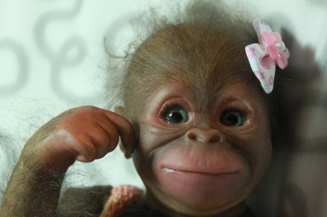 Бонька, обезьянка реборн Элины Кудрявцевой