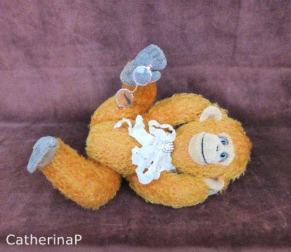 Мартышка и очки — Текстильные игрушки и примитивы: кофейные