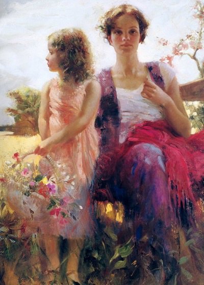 Мама и дети в работах Пино Даени