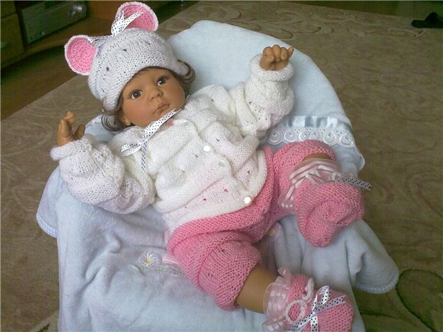 Костюм "Мышонок"- вязанная одежда для кукол (фото 6)