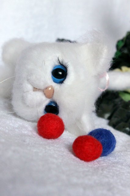 Моя кошечка валянием из шерсти готова