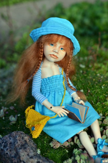 Кукла из шерсти для валяния - Рыжая мечтательница Матильда (фото 2)