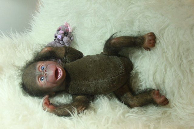 Манюня - обезьянка реборн Элины Кудрявцевой