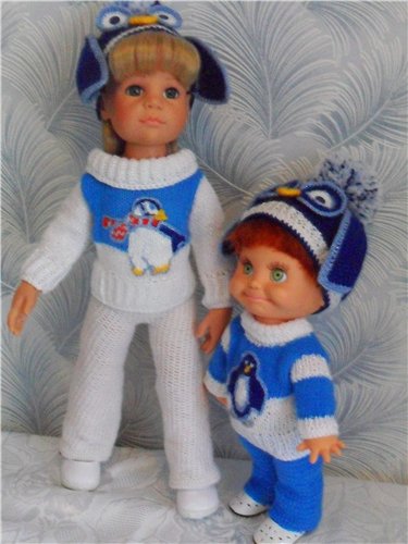 Вот такие мы пингвины))) Теплая одежда для кукол Готц (50 см) и фэйсинок (фото 8)