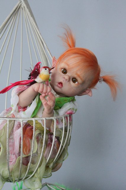 Чудо в перьях, кукла-реборн Элины Кудрявцевой