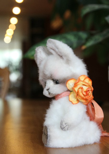 Зайка-тедди Лея, авторская игрушка ручной работы (фото 3)