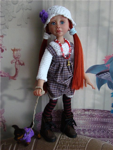 Девочка с собачкой. Авторская кукла Кондрашовой Ирины (фото 8)