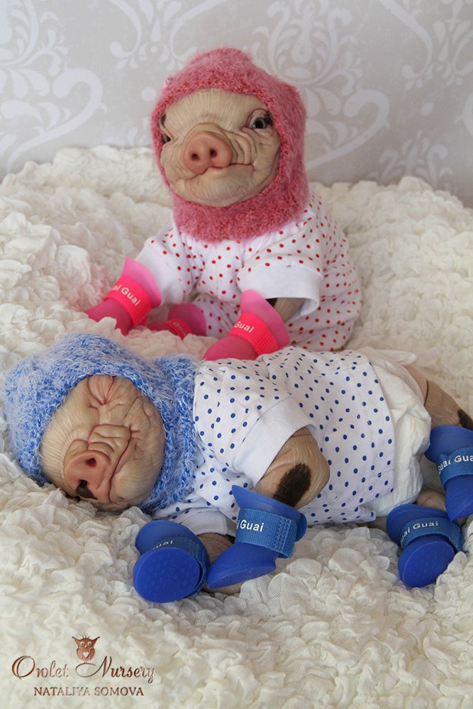 Свинка Пеппа и её младший братик Джордж. Поросята реборн Наталии Сомовой