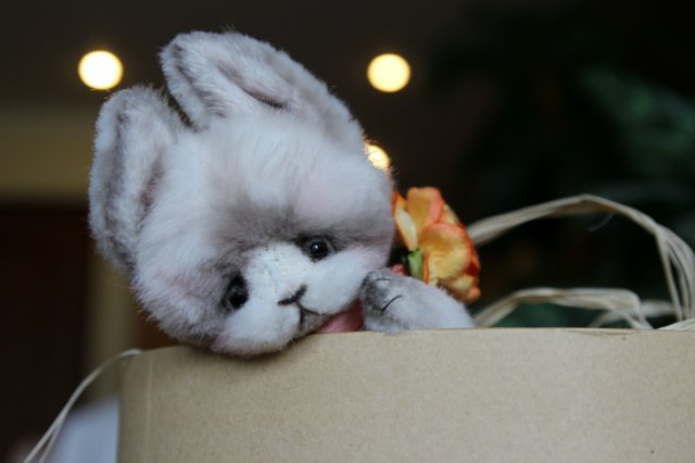 Зайка-тедди Лея, авторская игрушка ручной работы (фото 7)