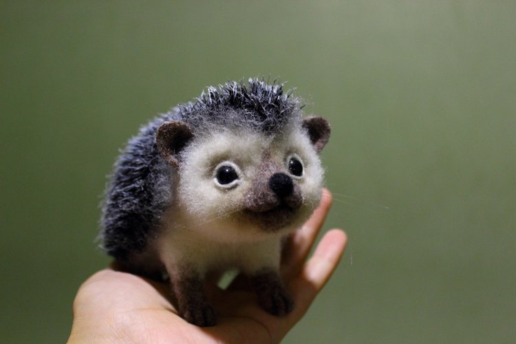 Ежуня. Валяние из шерсти — Валяные игрушки из шерсти: сухое валяние