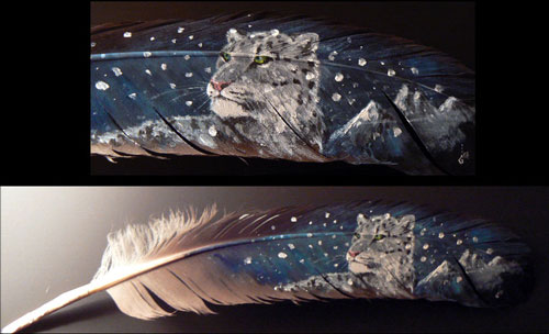 Необычная живопись. Рисунки на перьях - by Julie Thompson (Джулия Томпсон) (фото 5)