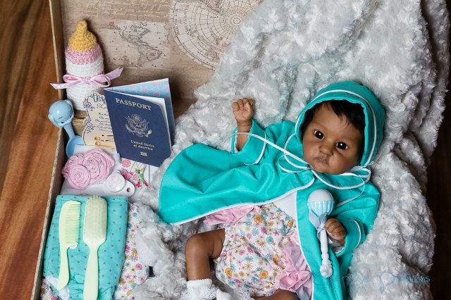 Этническая крошечка реборн, прототип PIXIE скульптора Bonnie Brown (фото 10)