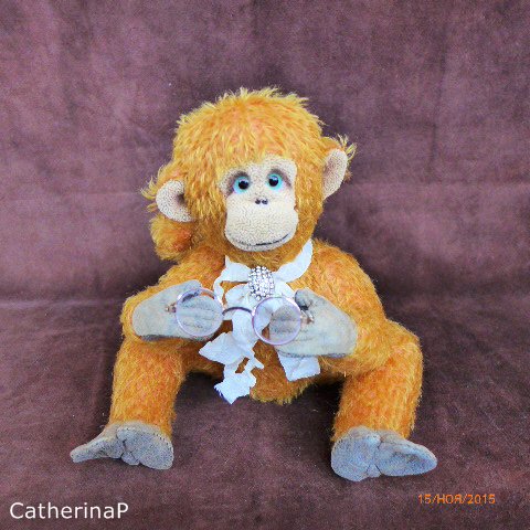 Мартышка и очки — Текстильные игрушки и примитивы: кофейные
