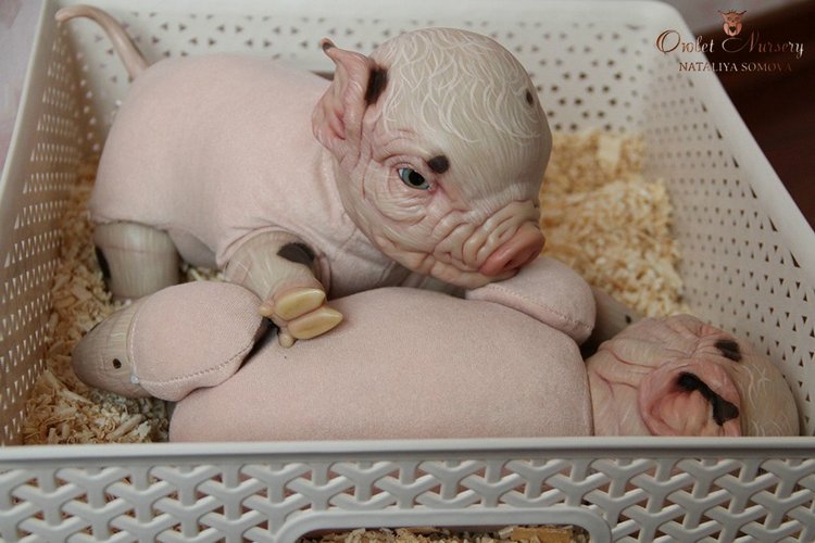 Свинка Пеппа и её младший братик Джордж. Поросята реборн Наталии Сомовой (фото 3)