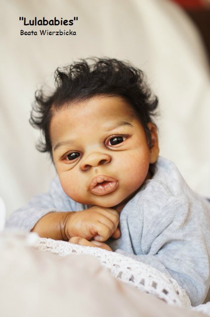 Афро-реборненочек истинный мальчишка Асриель Asriel прототип Беаты Вежбицки, Польша