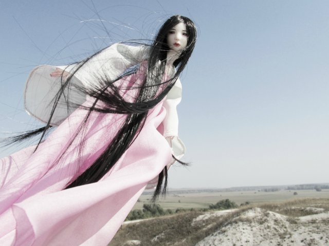 Авторская кукла Кику, хризантема