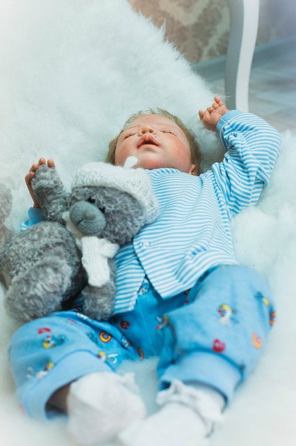 Новогодняя фотосессия малыша, куклы реборн Ольги Коновниной (фото 9)