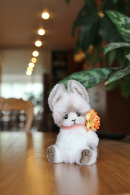 Зайка-тедди Лея, авторская игрушка ручной работы (фото 5)