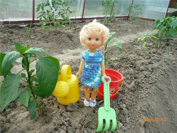 Бабушкина помощница. Винтажная шарнирная куколка Светочка (фото 3)