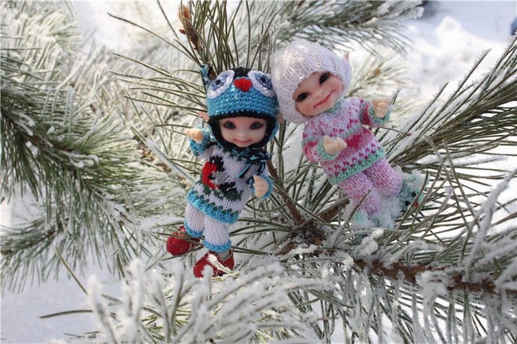 Зимняя прогулка моих крошек! Реалпуки Pupu и реалпуки Сосо