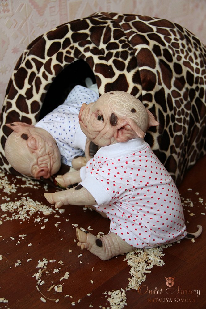 Свинка Пеппа и её младший братик Джордж. Поросята реборн Наталии Сомовой