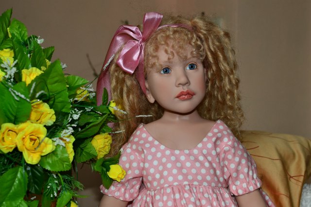 Платье в горошек. Коллекционная кукла Zwergnase, Eugenia (фото 6)