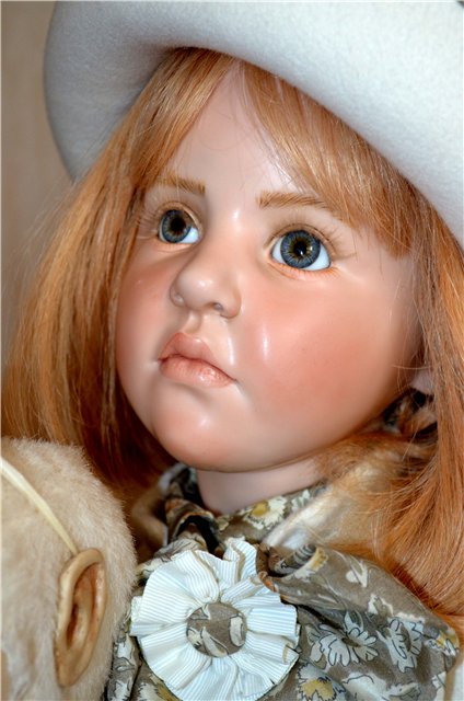 Моя муза... Дина и её обезьянка... фарфоровая кукла от Хильдегард Гюнцель, HILDEGARD GUNZEL WOP DOLL DINA (фото 3)