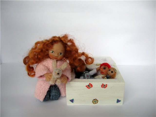Мини кукла рыжик для кукольного дома