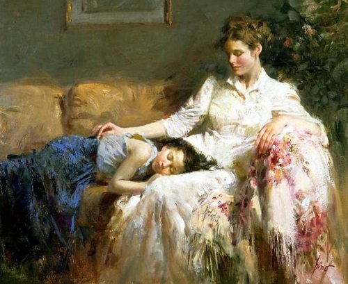 Мама и дети в работах Пино Даени