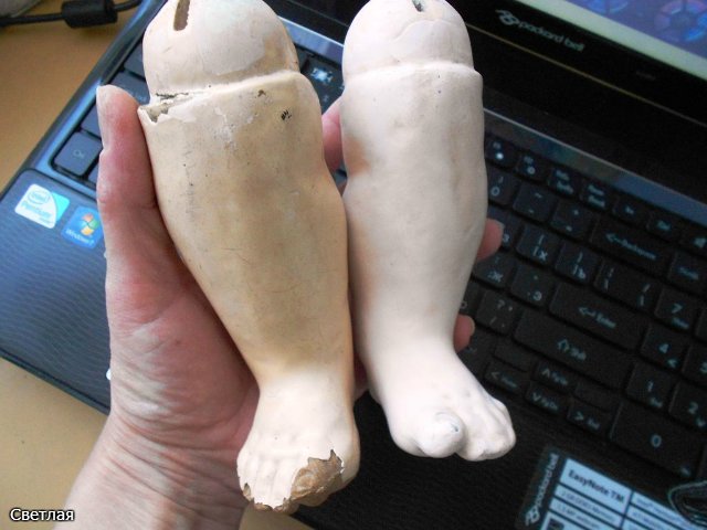 Как я чищу антикварных кукол. Следы времени или грязь? + БОНУС, находим руку мастера (фото 7)