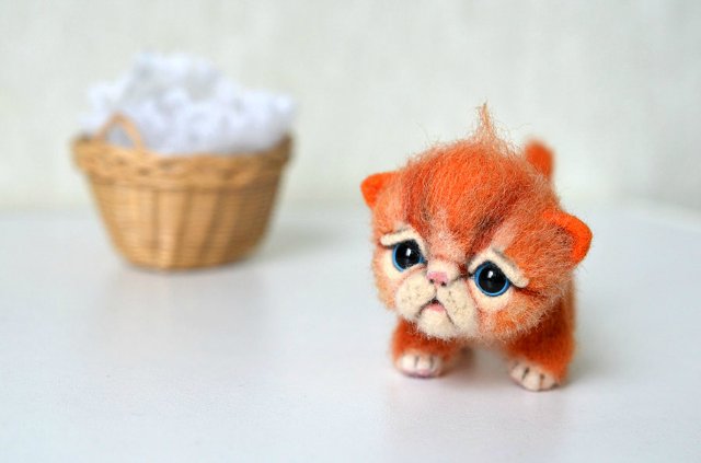 Летние мурчалки. Игрушки валянием из шерсти ручной работы (фото 5)