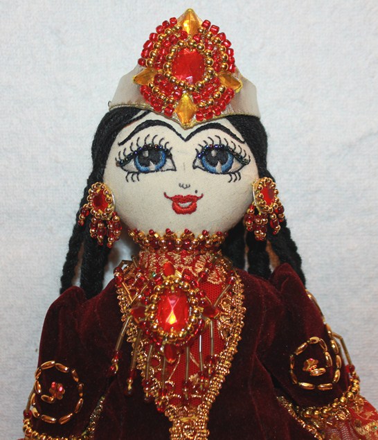 Современная национальная текстильная кукла ручной работы. Ширин