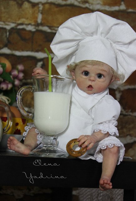 Поваренок по мотивам работы "Прототип мини Офелии". Куклы реборн Елены Ядриной (фото 3)