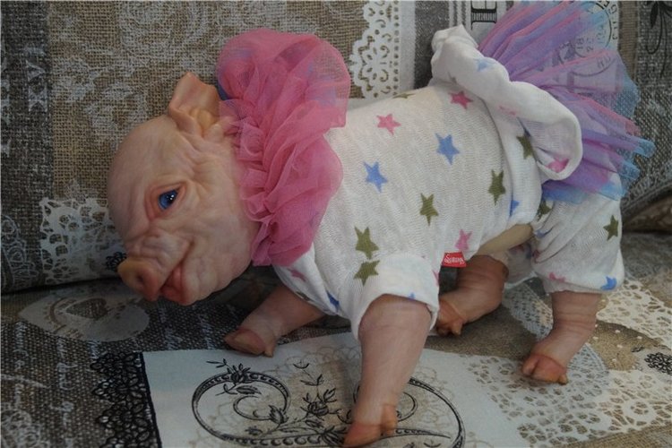 Пухля в новом образе-свинка реборн Рязановой Елены