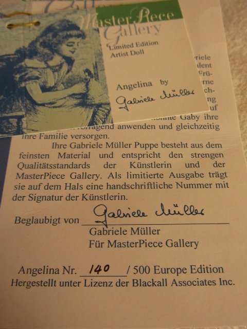 Моя новая девочка Angelina от Gabriele Muller для MasterPiece doll