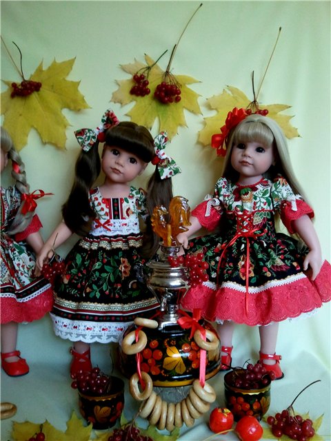 Новые платьица "Калинка-малинка" для Ханночек Gotz (фото 7)