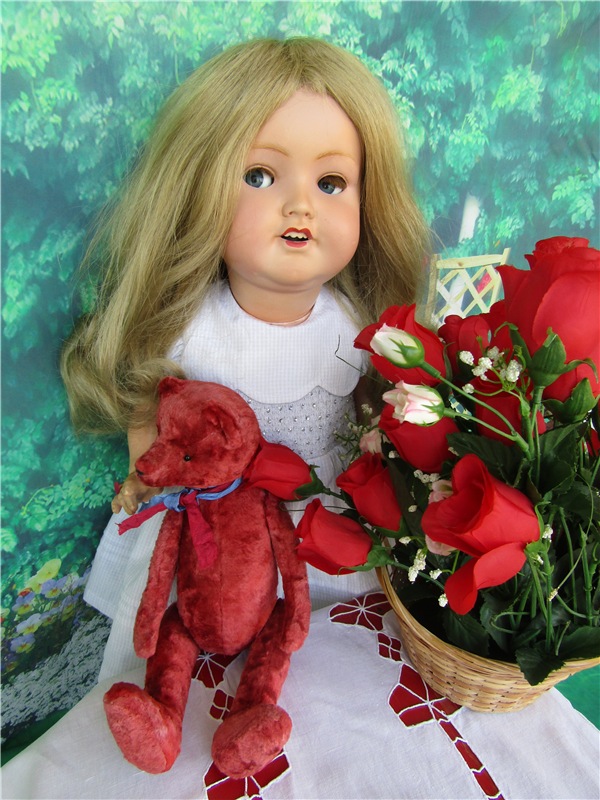 Застенчивая девочка - Весна. Кукла переходного периода Sonneberger Porzellanfabrik 2966 (фото 9)