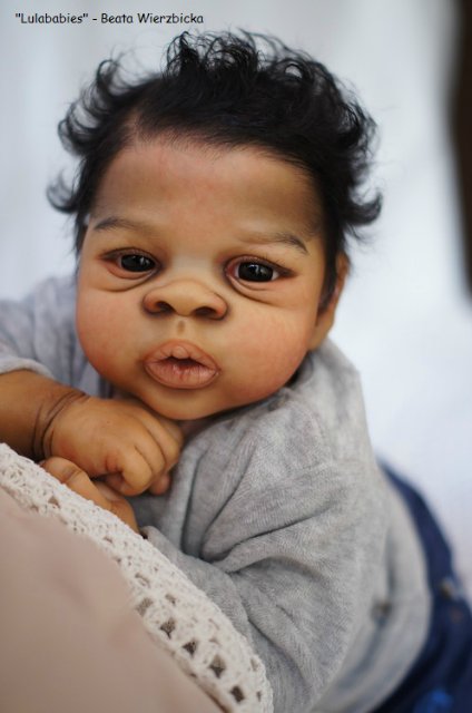 Афро-реборненочек истинный мальчишка Асриель Asriel прототип Беаты Вежбицки, Польша (фото 10)