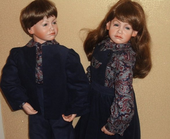 Двойняшки Джесс - брат и сестра. Фарфоровые куклы Steve Angela Clark (фото 7)