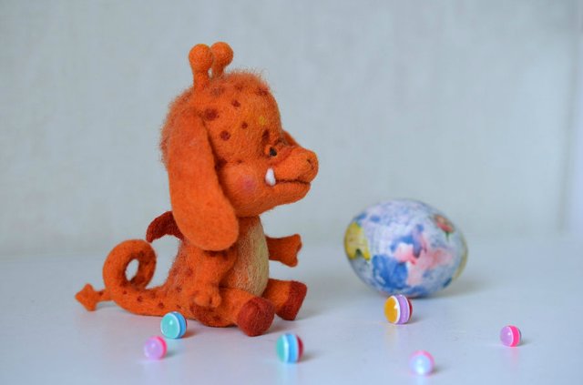 Мандариновая монстряшка. Игрушка валянием из шерсти своими руками | Бэйбики Мандариновая монстряшка. Игрушка валянием из шерсти своими руками (фото 7)