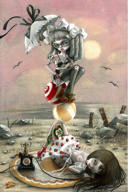 Мрачные и прекрасные куклы художницы Кукула (Kukula) в оригинальных арт иллюстрациях Натали Абрамович. Много фото